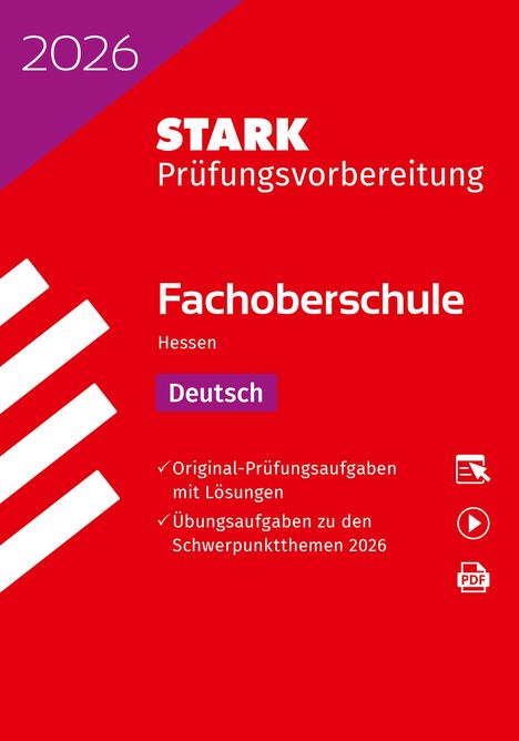 STARK Deutsch - Abschlussprüfung FOS 2026 Hessen - Prüfungsvorbereitung, 1 Buch und 1 Diverse