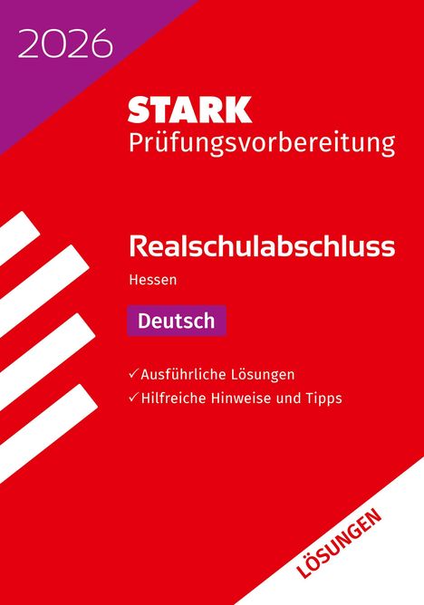 STARK Lösungen zu Deutsch - Realschulabschluss 2026 Hessen - Prüfungsvorbereitung, Buch