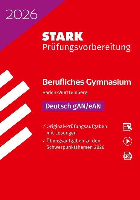 STARK Deutsch - Abitur Berufliches Gymnasium 2026 BW - Prüfungsvorbereitung, 1 Buch und 1 Diverse