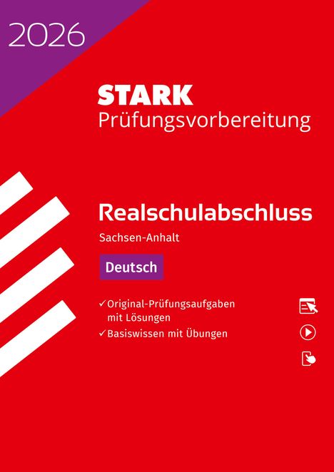 STARK Deutsch - Realschulabschluss 2026 Sachsen-Anhalt - Prüfungsvorbereitung, 1 Buch und 1 Diverse