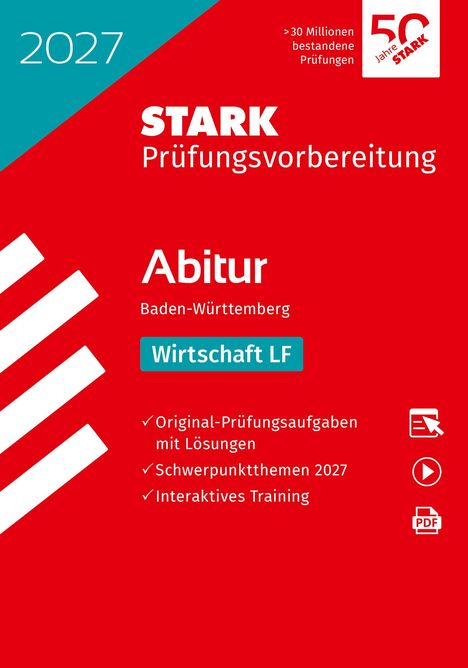 Cover für Abiturvorbereitung 2027 in Wirtschaft, Baden-Württemberg. Features: Original-Aufgaben, Schwerpunkte, interaktives Training.