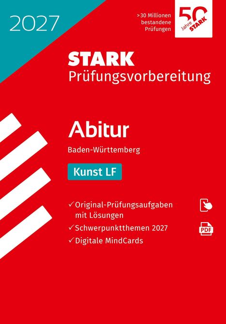 "2027, STARK Prüfungsvorbereitung, Abitur Baden-Württemberg, Kunst LF. Original-Prüfungsaufgaben mit Lösungen." Roter Hintergrund.