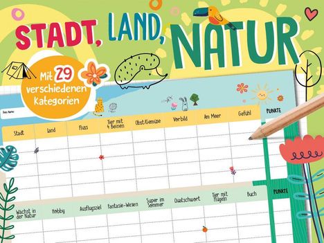 Stadt, Land, Natur - Spieleblock, Buch