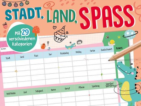 Stadt, Land, Spaß - Spieleblock, Buch