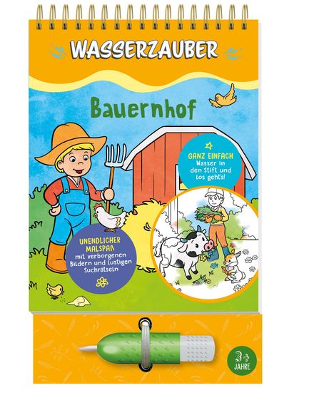 Schwager & Steinlein Verlag GmbH: Bauernhof Wasserzauber Malbuch, Buch