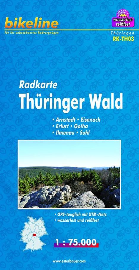 Bikeline Radkarte Deutschland Thüringer Wald 1 : 75 000, Karten