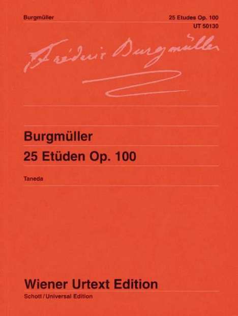 Friedrich Burgmüller: 25 Etüden, Noten
