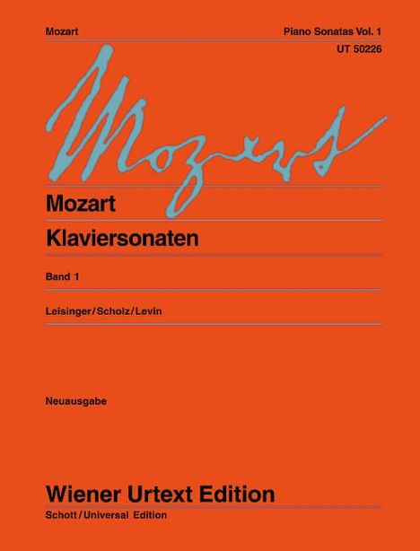 Wolfgang Amadeus Mozart: Klaviersonaten, Noten