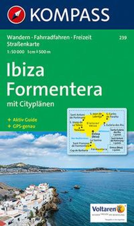 KOMPASS Wanderkarte 239 Ibiza, Formentera 1:50.000, Karten
