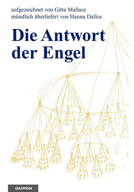 „Die Antwort der Engel“, aufgezeichnet von Gitta Mallasz, mündlich überliefert von Hanna Dallos. Goldene Linienzeichnung.