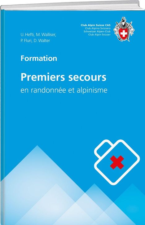 "Premiers secours en randonnée et alpinisme. Club Alpin Suisse CAS. Illustration eines Erste-Hilfe-Koffers."