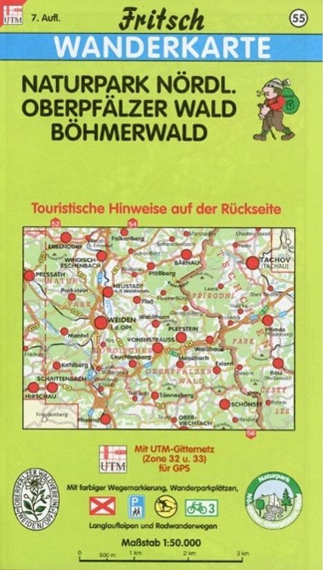 Naturpark Nördlicher Oberpfälzer Wald / Böhmerwald 1 : 50 000. Fritsch Wanderkarte, Karten