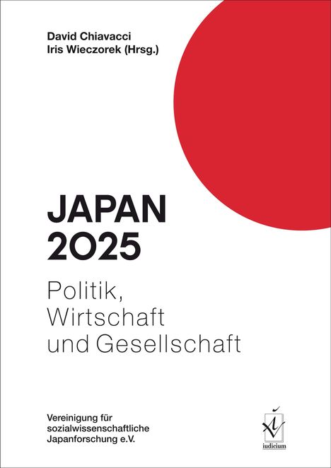 Titel: "JAPAN 2025 - Politik, Wirtschaft und Gesellschaft". Links oben: Herausgeber. Unten: Logo. Rechts oben: roter Halbkreis.