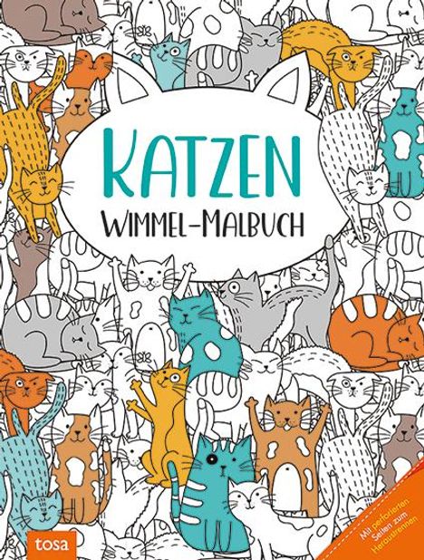 Katzen - Wimmel-Malbuch, Buch