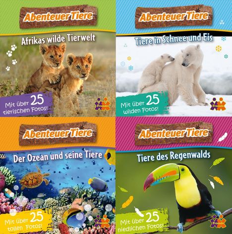 Abenteuer Tiere. Minibuch 4er-Set, 4 Bücher