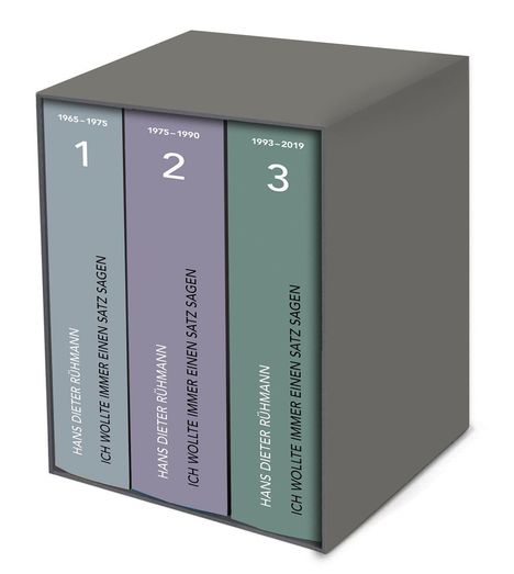 Großer Text: "ICH WOLLTE IMMER EINEN SATZ SAGEN". Darunter: "DER KÜNSTLER HANS DIETER RÜHMANN". Nahaufnahme eines älteren Mannes.