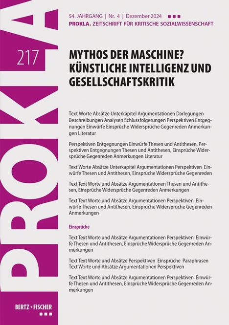 Prokla 217: Mythos der Maschine? Künstliche Intelligenz und Gesellschaftskritik, Buch