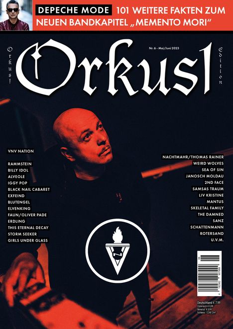 Orkus!-Edition Mai/Juni 2023 mit VNV NATION, DEPECHE MODE, BLUTENGEL, BILLY IDOL, SAMSAS TRAUM, IGGY POP, SCHATTENMANN u.v.m., Zeitschrift