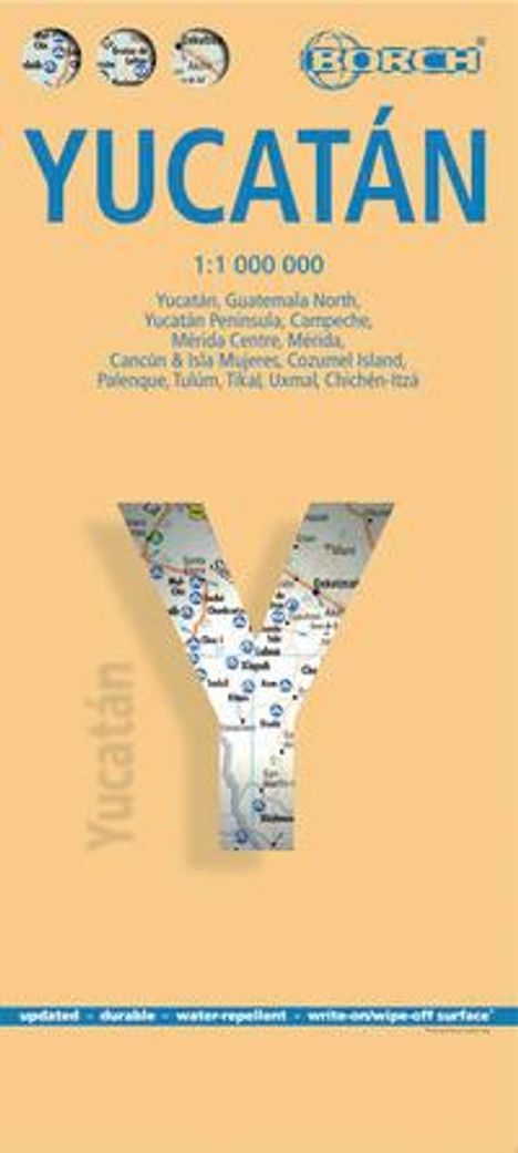 Yucatan 1 : 1 000 000. Road Map + City Maps, Karten