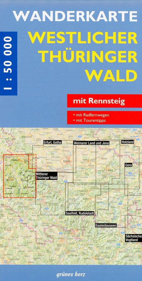 Wanderkarte Westlicher Thüringer Wald 1 : 50 000, Karten