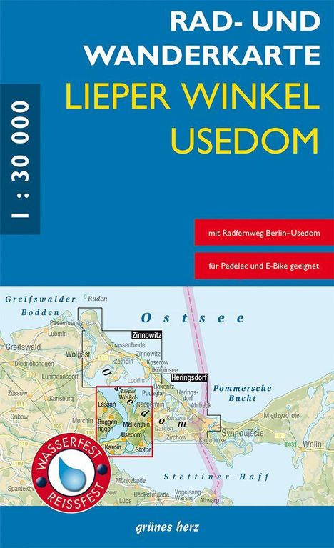 Rad- und Wanderkarte Lieper Winkel und Usedom 1:30 000, Karten
