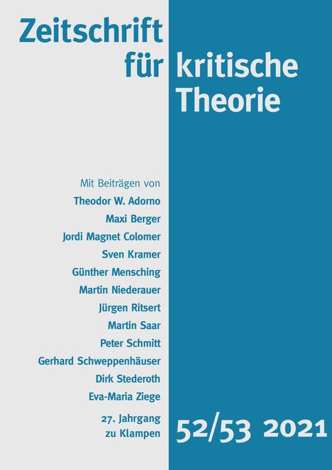 Zeitschrift für kritische Theorie / Zeitschrift für kritisch, Buch