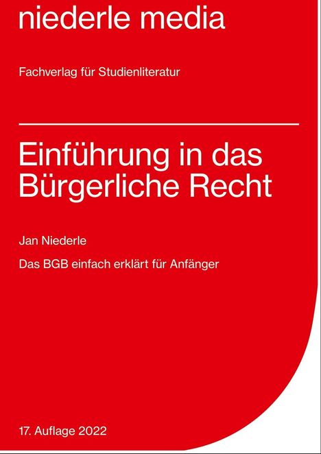 Jan Niederle: Einführung in das Bürgerliche Recht, Buch