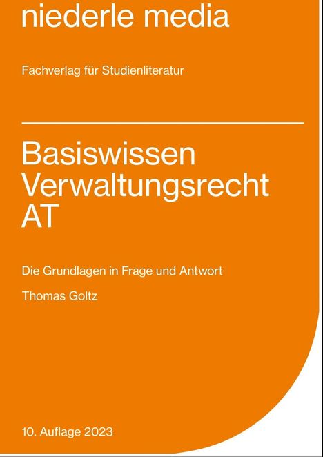 Thomas Goltz: Basiswissen Verwaltungsrecht AT, Buch