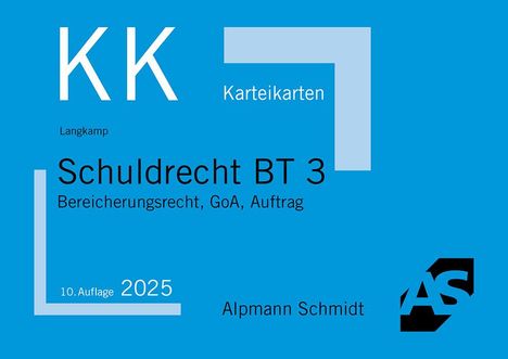Tobias Langkamp: Karteikarten Schuldrecht BT 3, Buch