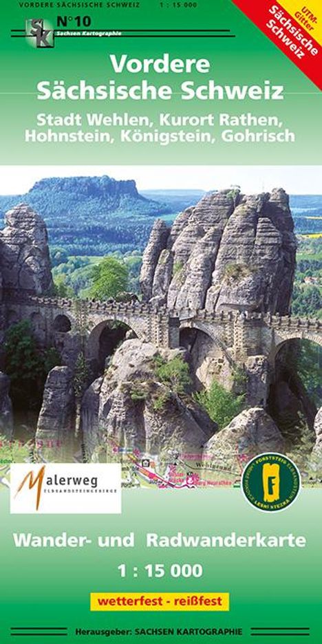 Vordere Sächsische Schweiz Stadt Wehlen, Kurort Rathen, Hohnstein, Königsten, Gohrisch, Karten