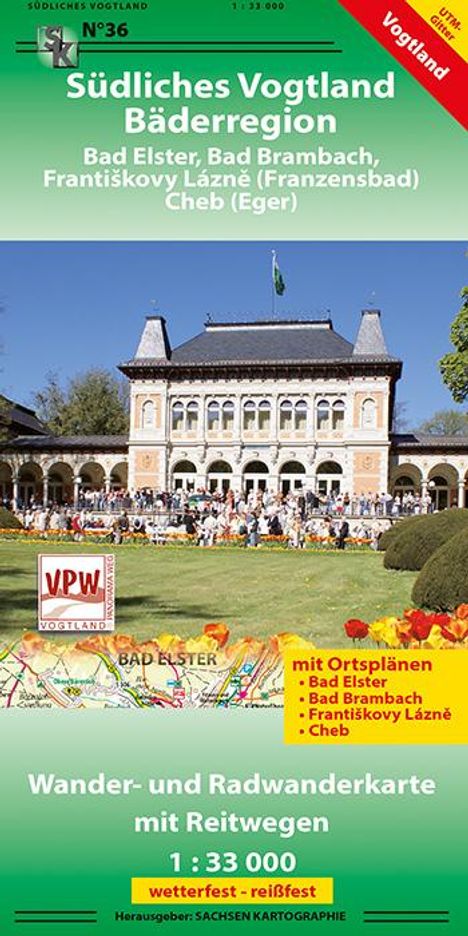 Südliches Vogtland - Bäderregion Bad Elster - Bad Brambach - Frantiskovy Lazne - Cheb 1 : 33 000, Karten