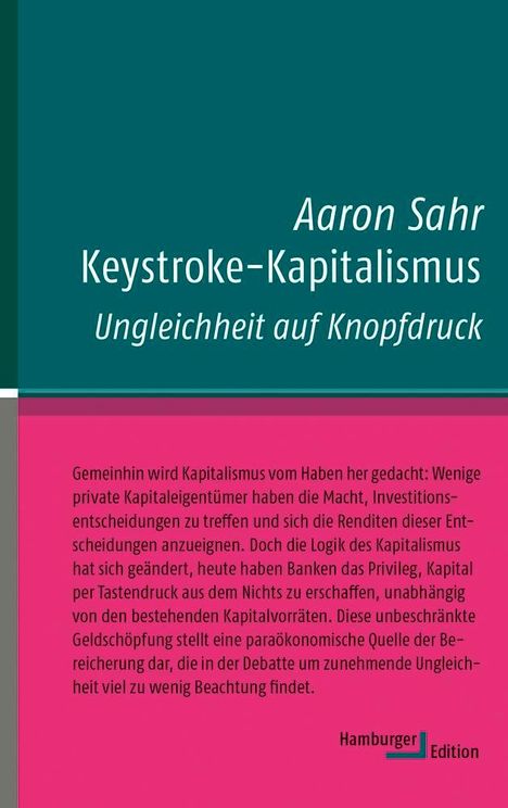 Aaron Sahr: Keystroke-Kapitalismus, Buch