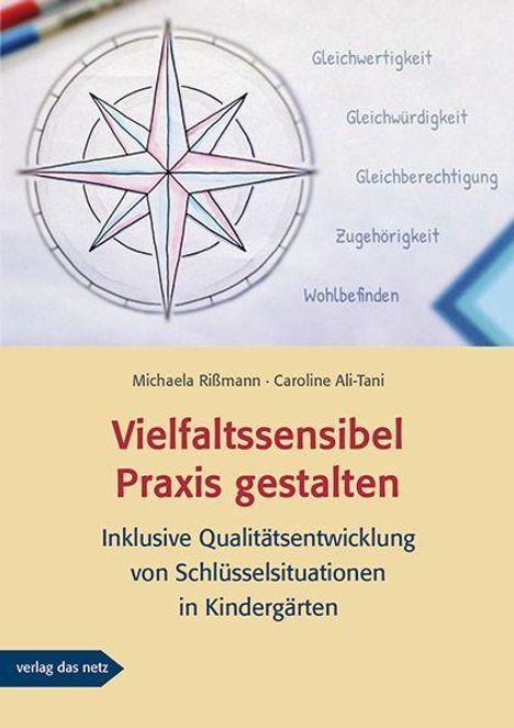 Text: Gleichwertigkeit, Gleichwürdigkeit, Gleichberechtigung, Zugehörigkeit, Wohlbefinden. Eine Kompassnadel. Buchcover.