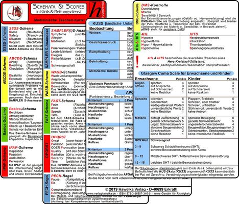 Sven Berghaus: Schemata &amp; Scores in Klinik &amp; Rettungsdienst (2 Karten Set) - SSSS-Schema, ABCDE-Schema, Basics-Schema, IPAP-Schema, SAMPLER(!)S, WASB, FAST, OPQRST, PECH-Regel, DMS, 4Hs, HITS, GCS, KUSS, APGAR, Buch