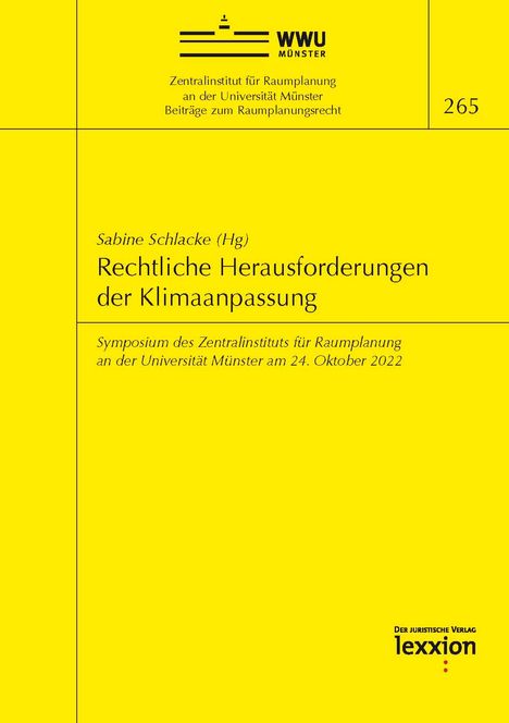 Rechtliche Herausforderungen der Klimaanpassung, Buch