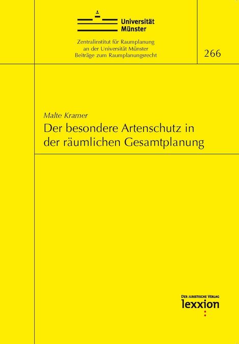 Kramer Malte: Der besondere Artenschutz in der räumlichen Gesamtplanung, Buch