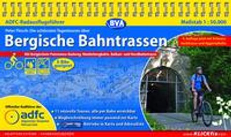 Peter Flesch: ADFC-Radausflugsführer Bergische Bahntrassen 1:50.000 praktische Spiralbindung, reiß- und wetterfest, GPS-Track Download, Karten