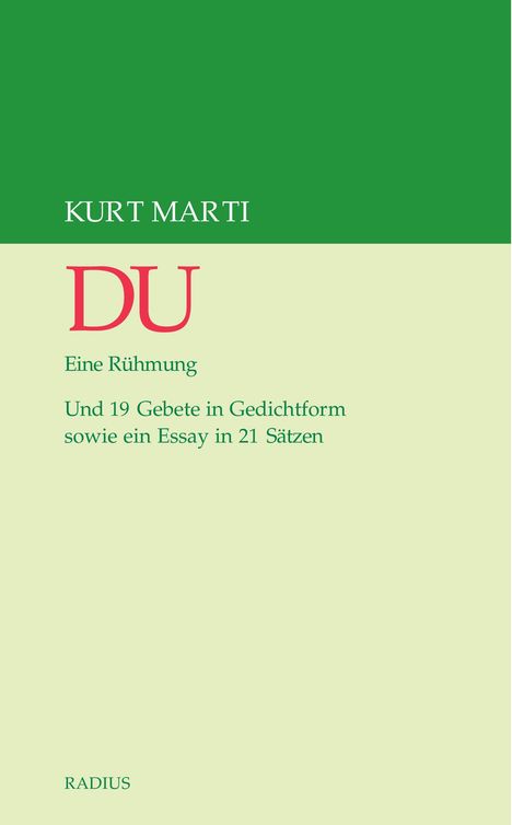 Kurt Marti: DU, Buch