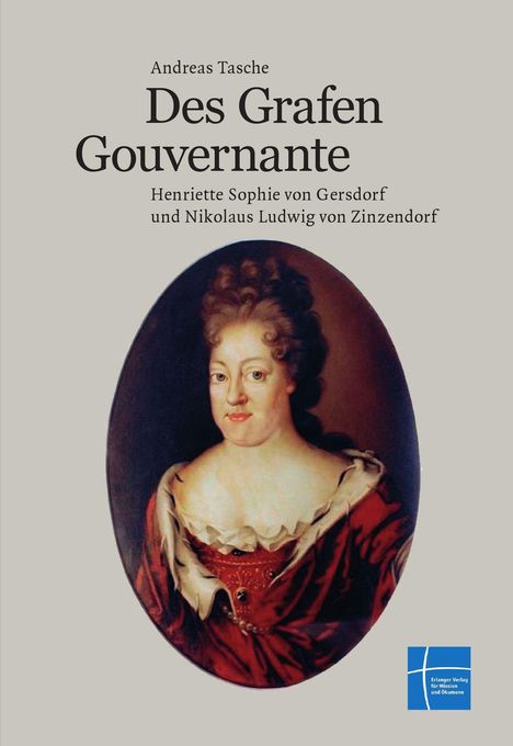 Titel "Des Grafen Gouvernante" von Andreas Tasche. Gemälde einer Frau in historischer Kleidung, unten rechts Logo.