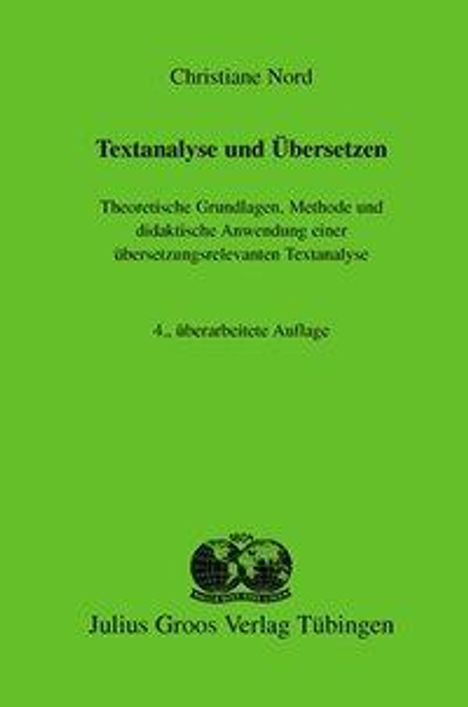 Christiane Nord: Textanalyse und Übersetzen, Buch