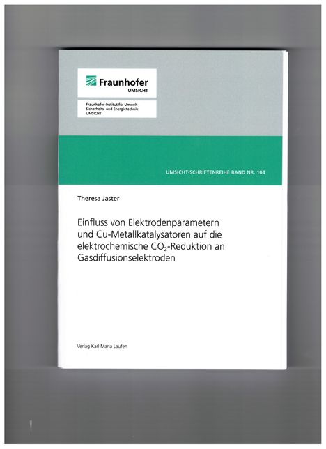 Theresa Jaster: Einfluss von Elektrodenparametern und Cu-Metallkatalysatoren auf die elektrochemische CO2-Reduktion an Gasdiffusionselektroden, Buch