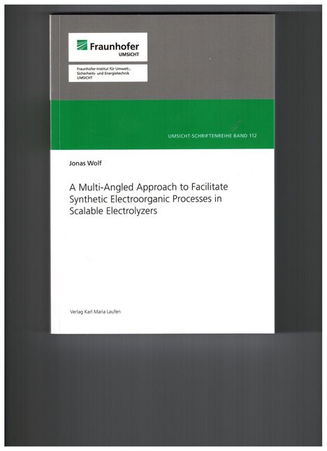 Titel: "A Multi-Angled Approach to Facilitate Synthetic Electroorganic Processes in Scalable Electrolyzers". Oben links ein Logo.