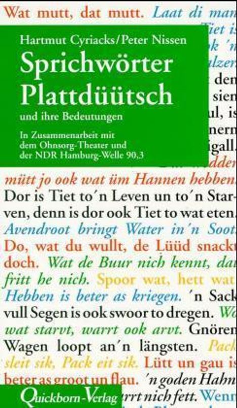 Hartmut Cyriacks: Sprichwörter Plattdüütsch und ihre Bedeutungen, Buch