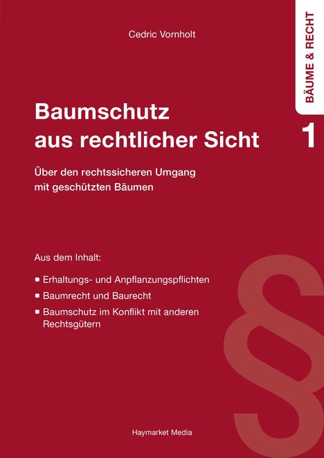 Cedric Vornholt: Baumschutz aus rechtlicher Sicht, Buch