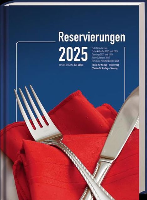 Reservierungsbuch "Spezial" 2025, Kalender