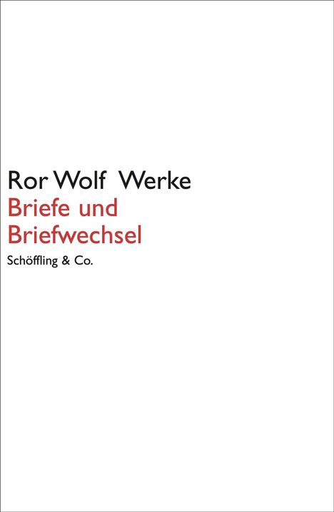 Ror Wolf: Briefe und Briefwechsel, Buch