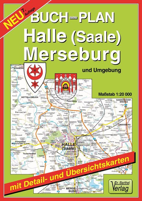 Buchstadtplan Halle (Saale) , Merseburg und Umgebung 1 : 20 000, Buch