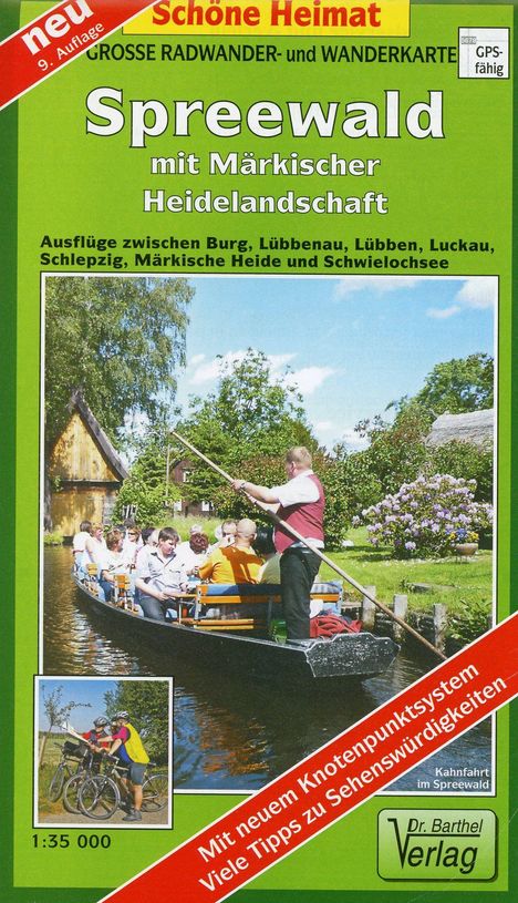 Spreewald mit Märkischer Heidelandschaft 1 : 35 000. Grosse Radwander- und Wanderkarte, Karten