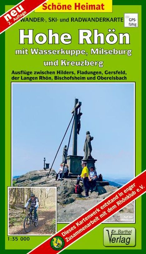 Wander-, Ski- und Radwanderkarte Hohe Rhön mit Wasserkuppe, Milseburg und Kreuzberg 1 : 35 000, Karten
