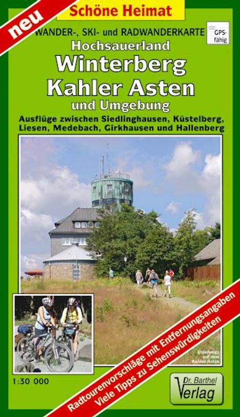 Wander-, Ski- und Radwanderkarte Hochsauerland, Winterberg, Kahler Asten und Umgebung 1:30 000, Karten